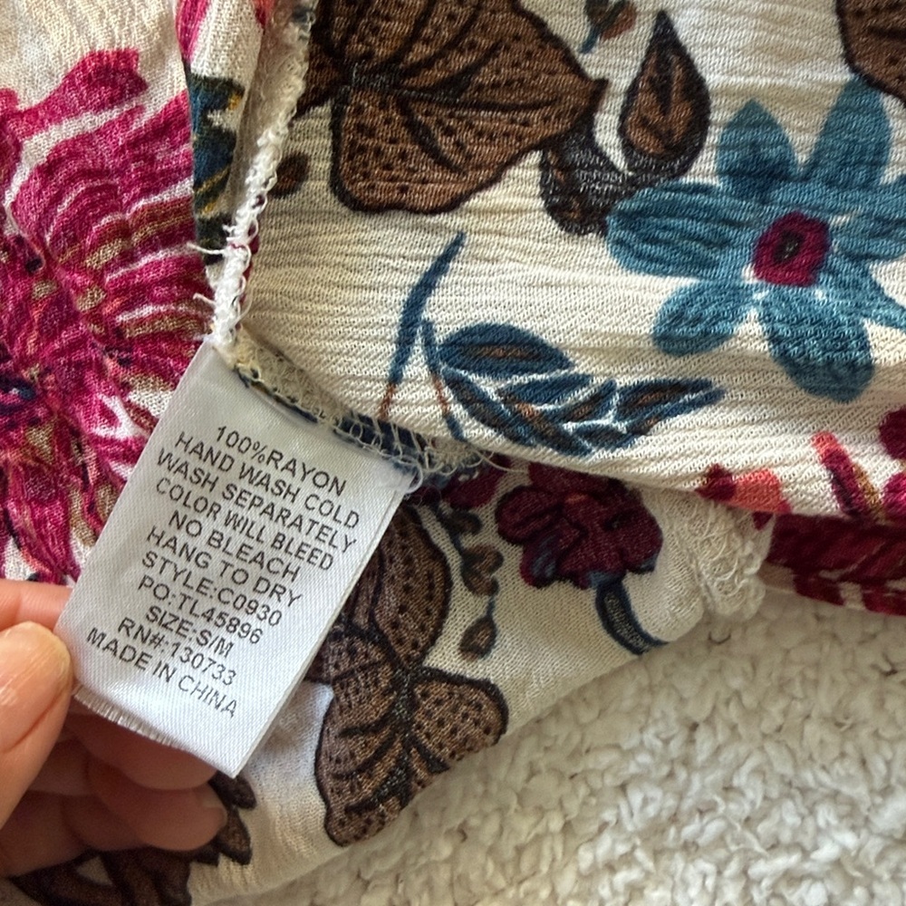 UMGEE Floral Patchwork Kimono Kaftan Open Duster S/M Multicolored - Picture 6 of 8